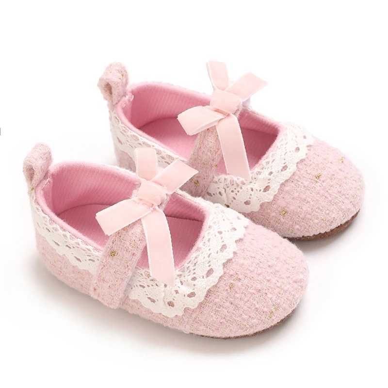 New Baby Lace Bow Princess Shoes 01 Year Old Step Up Newborns 100 Days Old Dont Fall Off Single Shoes C251008