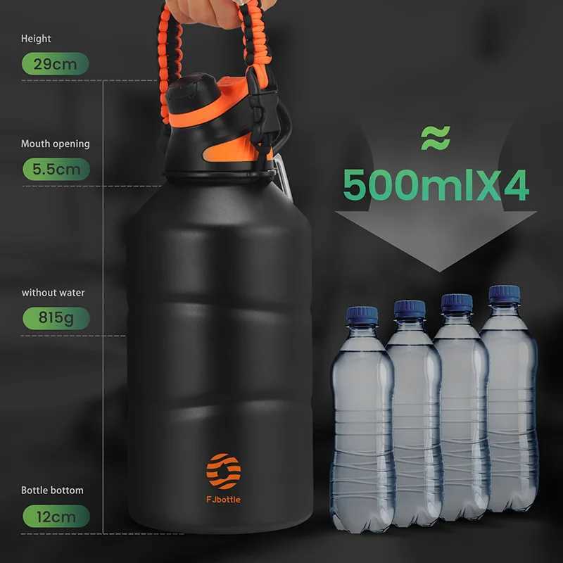 FEIJIAN Thermos Bottle 19L Large Capacity Stainless Steel Thermal Water Bottle Cold and Hot Vacuum Flask With rope Gym C2510081