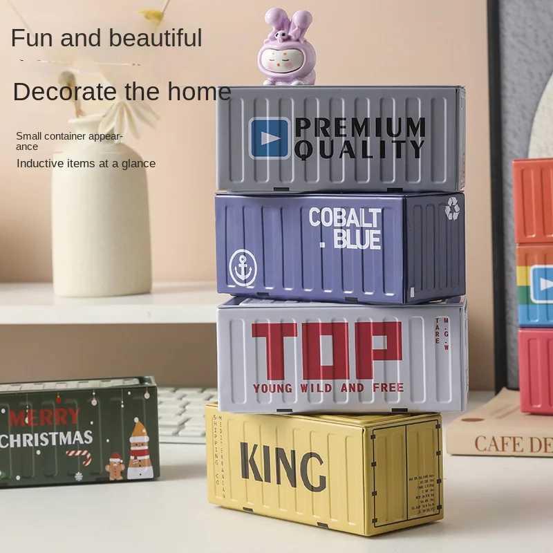 Mini Container Small Iron Box Distressed Miniature Model Scene Props Creative Decoration Storage Blind Box Cute Grain Box 4129 C251008