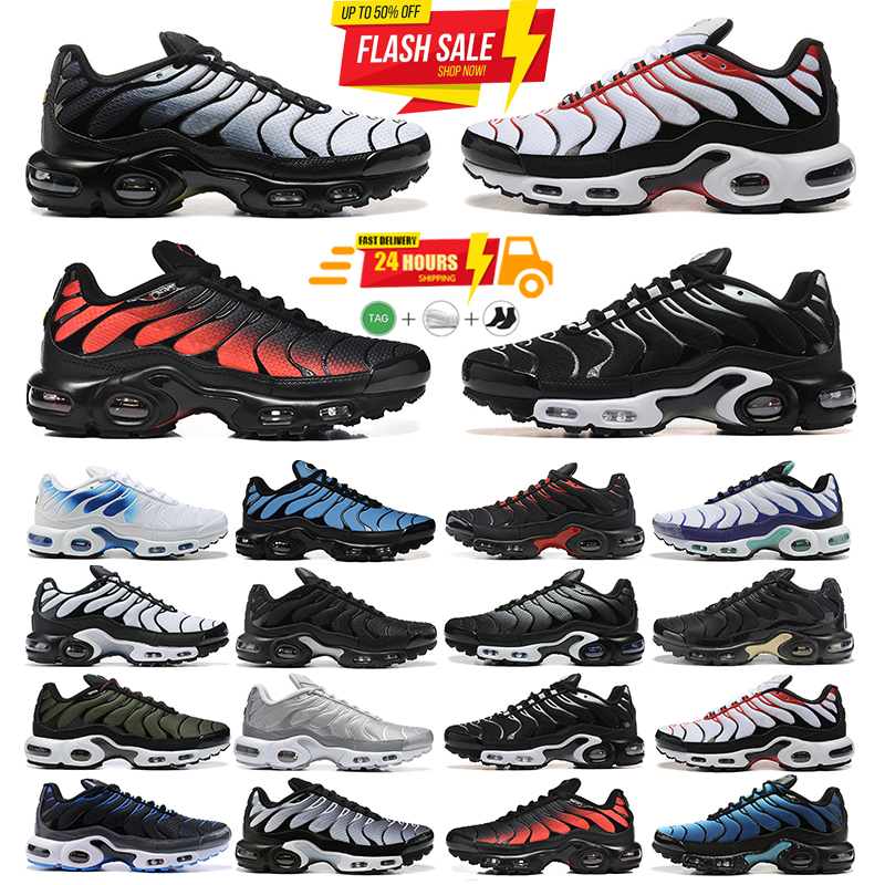 With box tn plus Metallic White Silver triple black men Running Shoes trainer sneaker shoes free shipping star platform