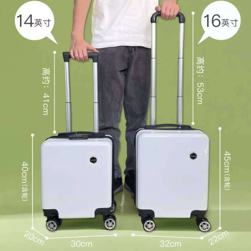 New Youth 14/16 inch Fashion Version Boarding Suitcase Female Board the Plane Multi-size Small Lightweight Rod Box Male 123