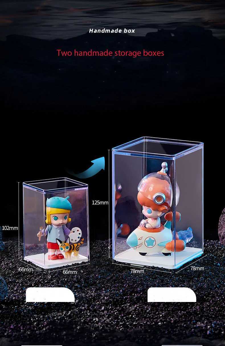 Handmade Display Box For Labubu Doll 4PCS DustProof Storage Box Transparent Acrylic Doll Display Box Two Specifications C251008