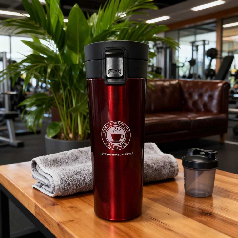 Snapon Lid Design Thermal Mug 500ml Stainless Steel Coffee Cup Double Wall Vacuum Flask Bottle Tea Coffee Leakproof Mug C251008