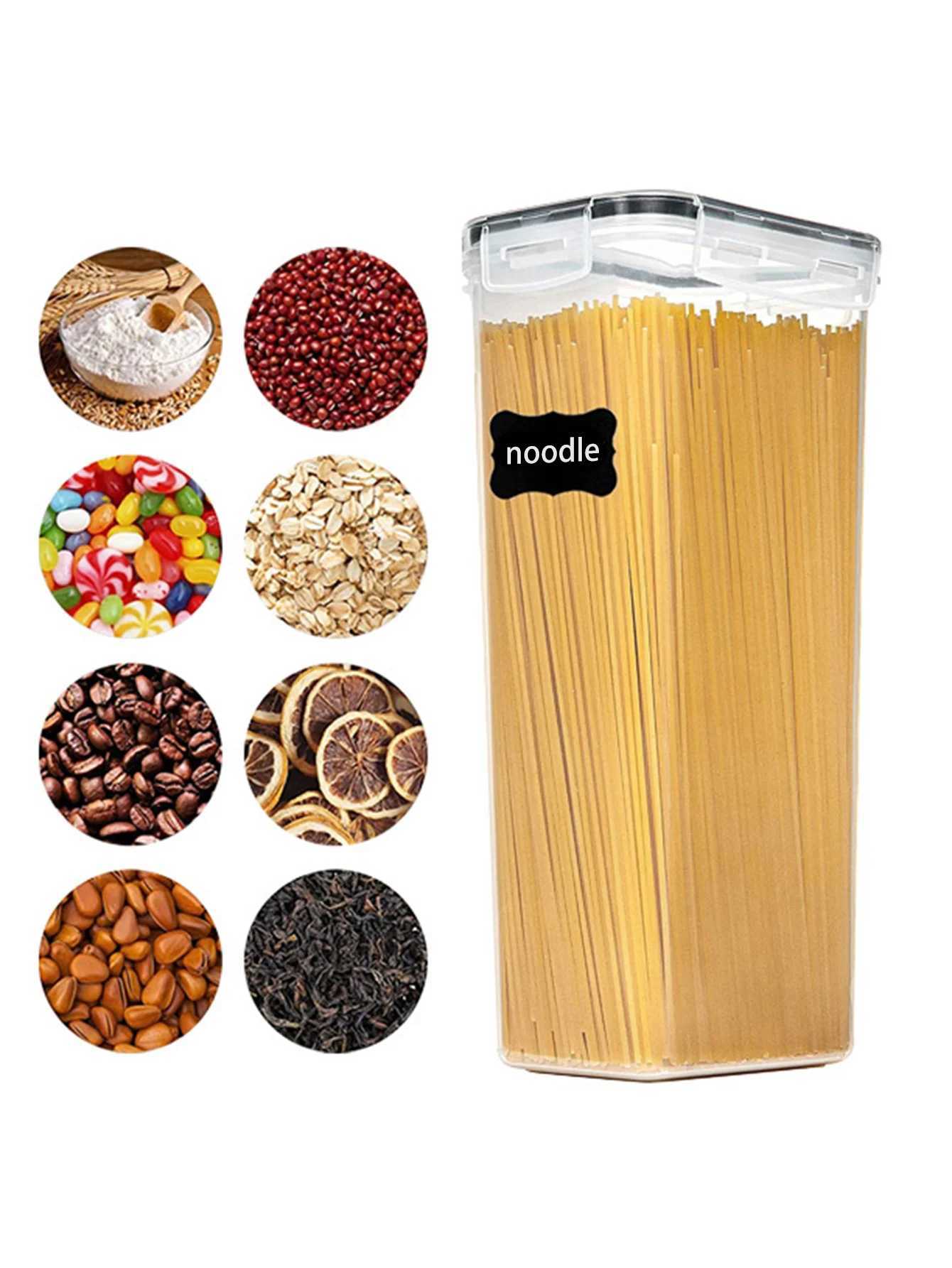 24pcs New Kitchen Sealed Storage Box Set Dry Food Storage For Sugar Flour Baking PP Material Comes with Convenience Stickers C251008