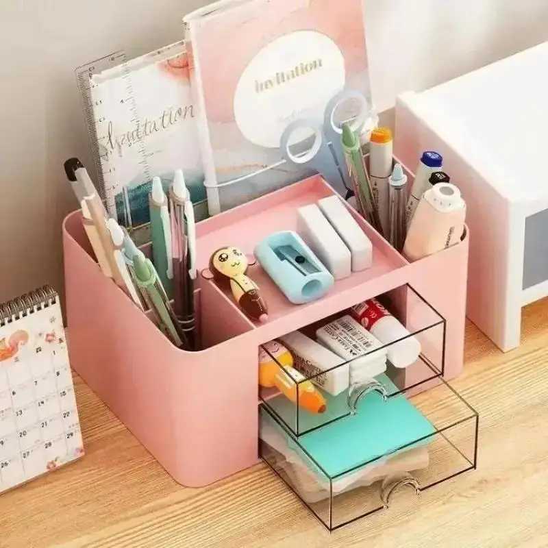 Creative minimalist drawer storage box student desktop pen holder study stationery office supply household cosmetics storage box C251008
