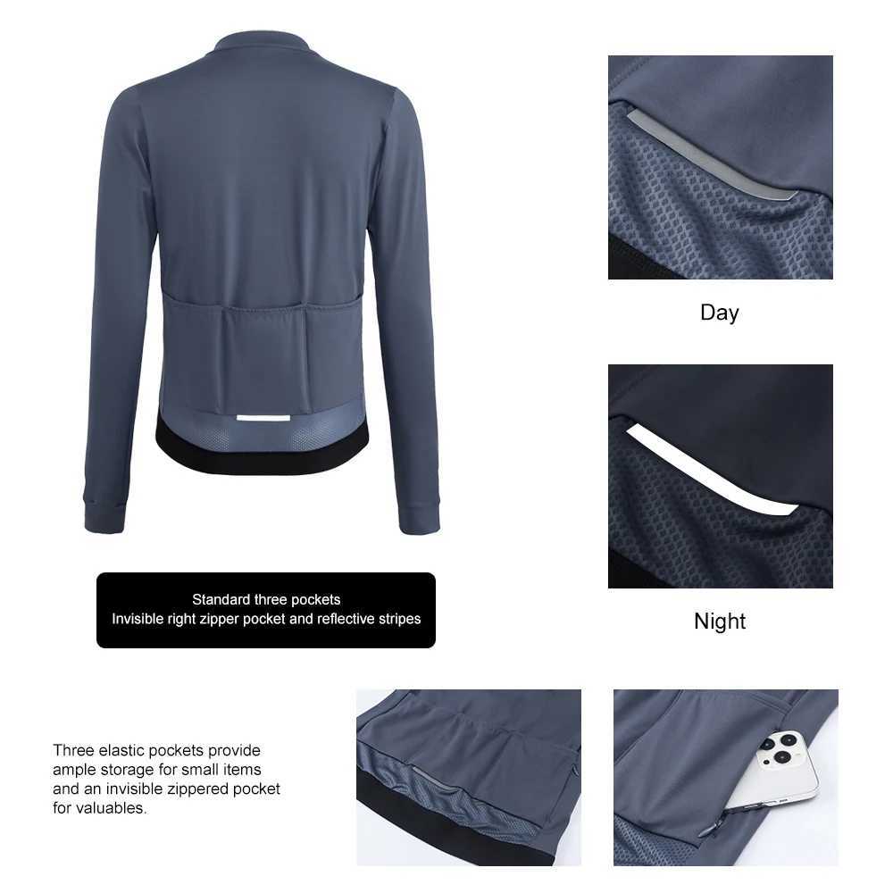 HISERWA Mens Winter Warm Cycling Jersey Long Sleeve Thermal Fleece Bicycle Jacket MTB Road Bike Jersey Cycling Clothing 1015 J251008