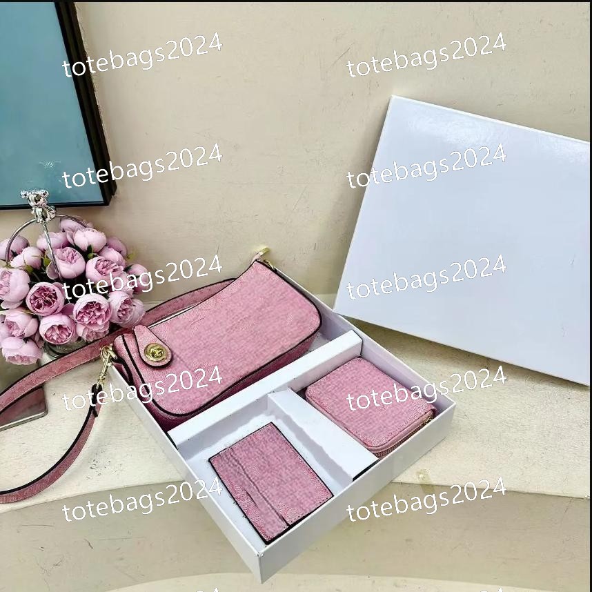 Designer (bag + wallet + card case) Cherry bag Wallet Underarm Bag Combination Set Print Embossed Classic Crossbody Bag yu7