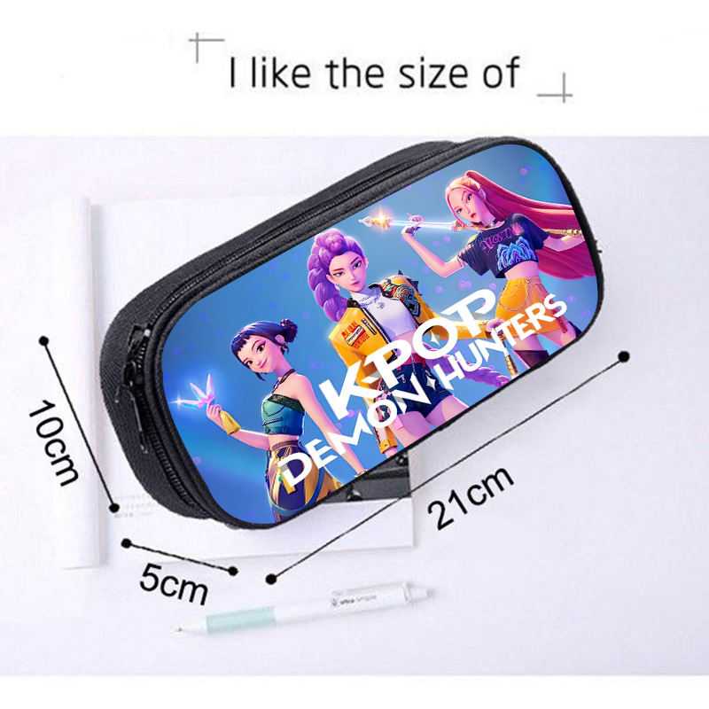 KPop Demon Hunters Pencil Case Pen Bag Cartoon Cute Stationery Bag Cosmetic Bags Storage Bag kids gifts