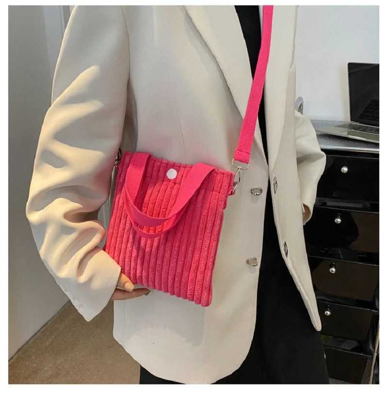 ISKYBOB Mini Tote Bag Women Corduroy Zipper Shoulder Bag Spring Summer New Fashion Handbag Single Shoulder Bag Crossbody SmallT251007