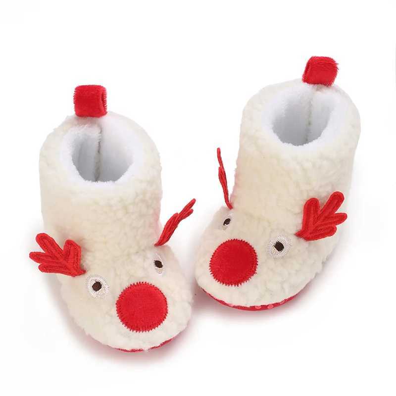 Cute Cartoon Winter Newborn Baby Christmas Shoes Cotton Soft Sole Velvet Warm Boots for Toddlers And Babies Walking C251008