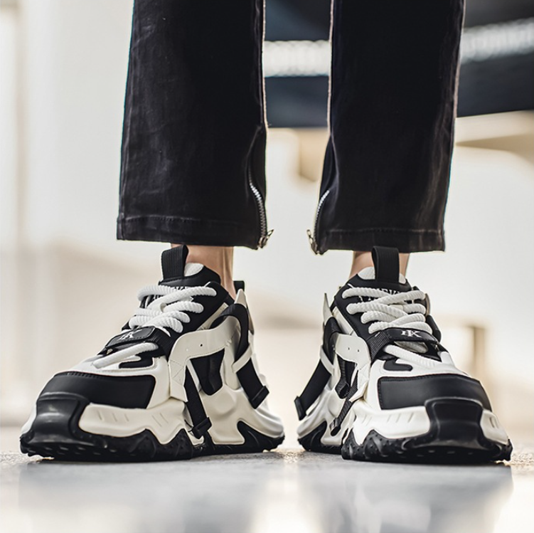 Free shipping designer casual shoes suitable for men's thick soled mesh breathable casual sports shoes outdoor sneakers