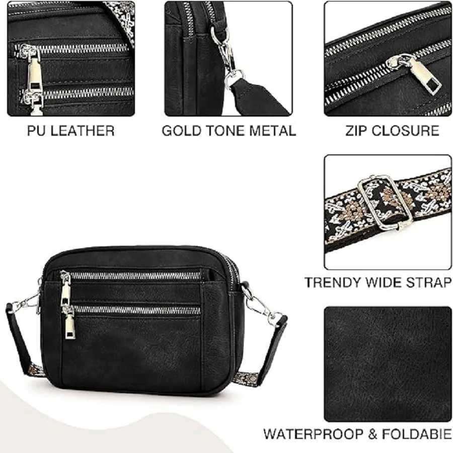Womens Small Crossbody Bags Trendy Leather Travel Shoulder Bags Phone Pouch with Adjustable Strap Large Capacity Messenger BagT251007