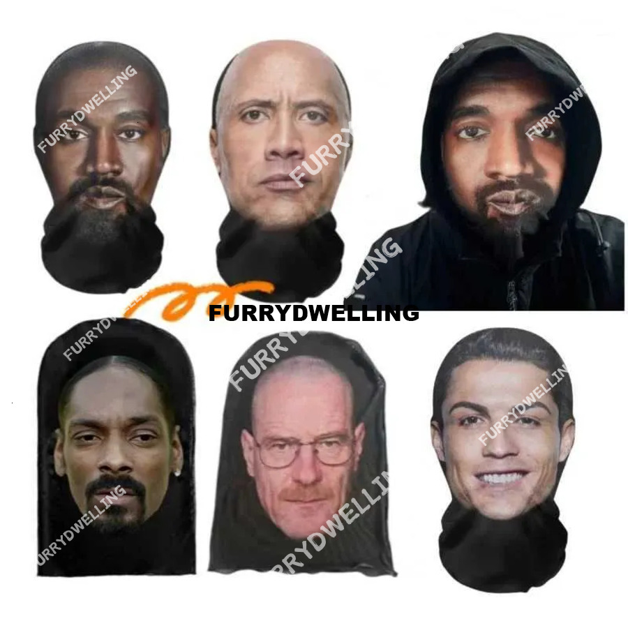 3D Printed Elastic Mesh Fl Dwe74 Face Mask For Men Wen Wear Novelty Supplies Tricky Hood Party Cosplay Props Y250210