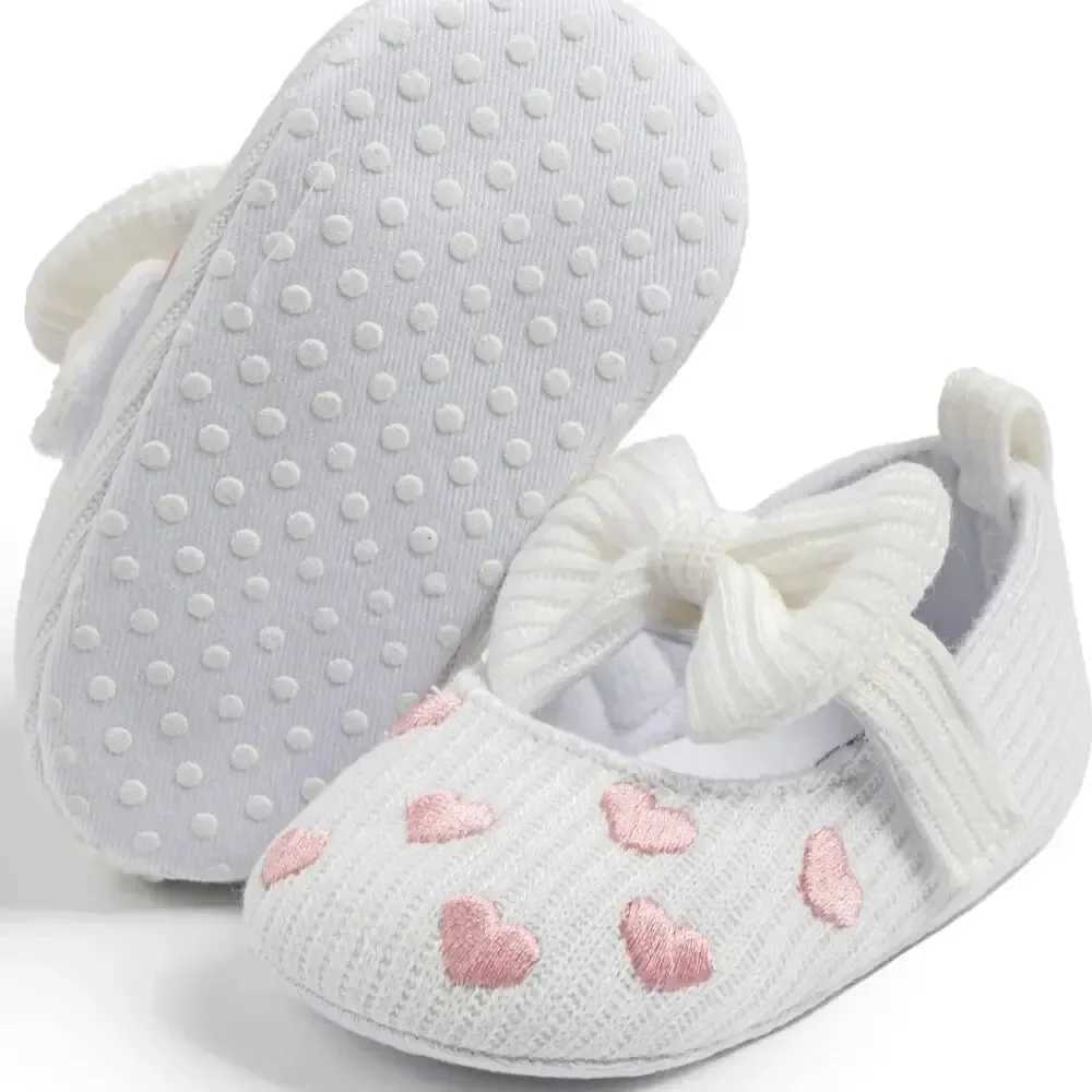 Meckior Spring Autumn Cotton Sole Baby Girl Shoes Newborn Toddler Bow Love First Walkers Antislip Baby Casual Shoes Moccasins C251008