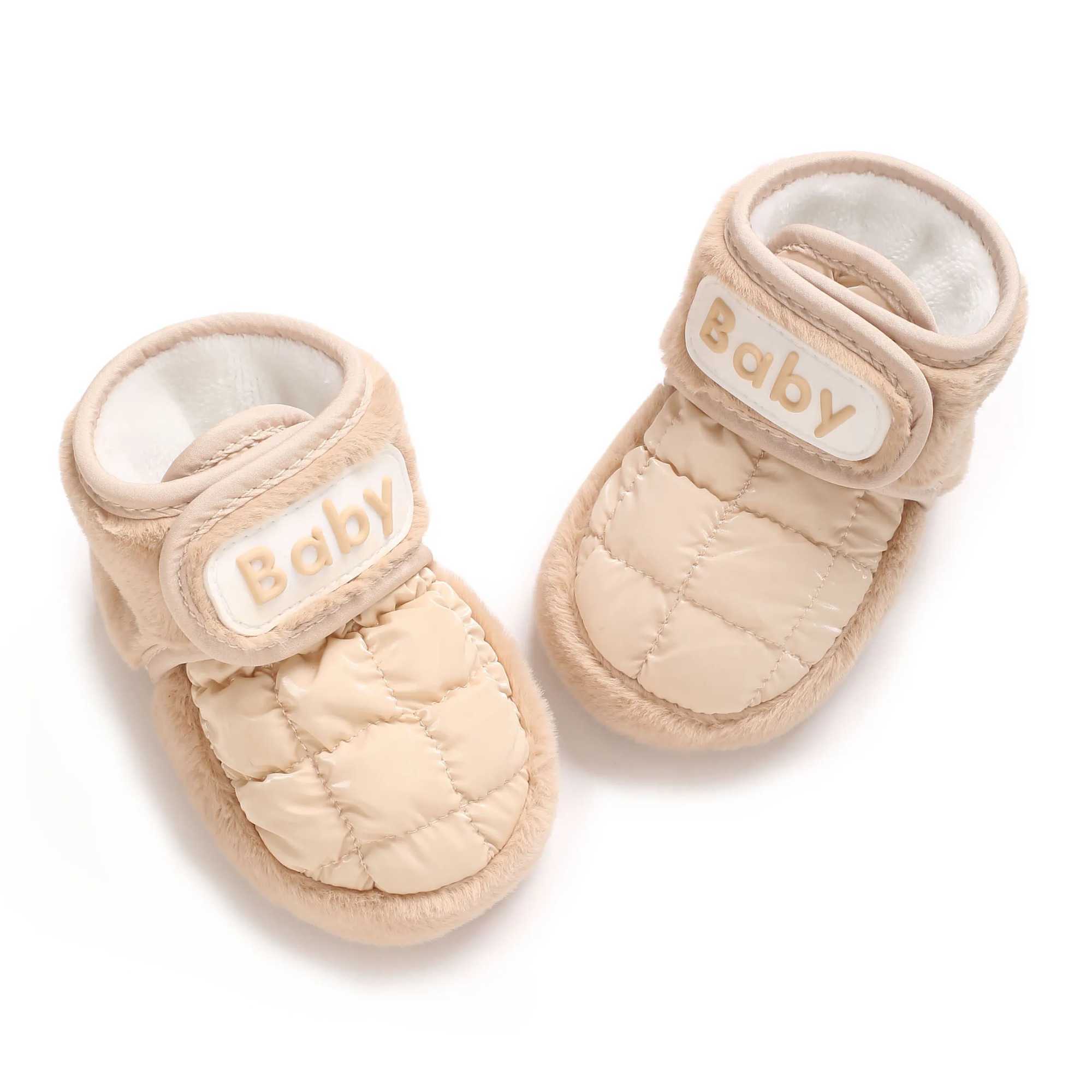 Autumn and Winter Plush Thick Baby Shoes Baby Warm Shoes and For 612 Months Soft Soled Walking Shoes Anti Slip Shoes C251008