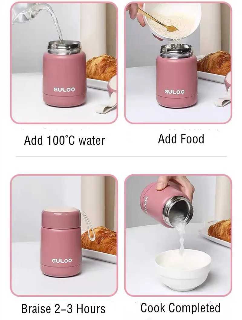 300ml MIni Stainless Steel 304 Braised Flask Thermal Lunch Box Stew Beaker Girl Students LeakProof Vacuum Flask Tumbler C251008