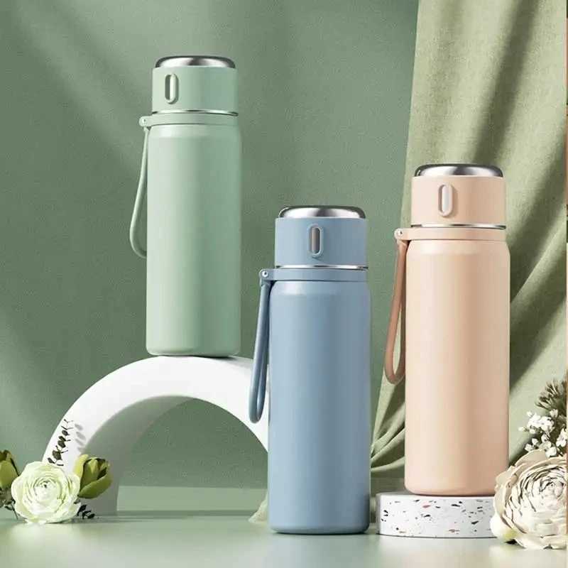 600ML Stainless Steel Thermal Water Bottle Keep Cold and Hot Thermo Cafe Coffee Mug Leakproof Travel Thermos Bottle for Tea C251008