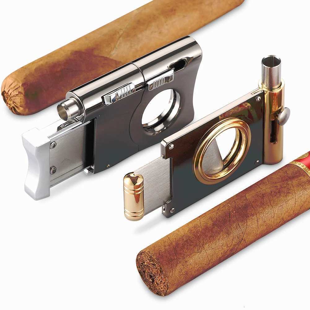 GNER Cigar Cutter Guillotine With Cigar Punch Hole Drill Opener Stainless Steel Tabacco Cutting Cigar Accessories Tool Y251008