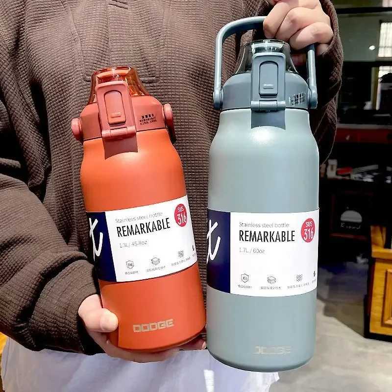 DODGE 13001700ML Tumbler Stainless Steel Thermos Bottle Portable Vacuum Flasks Outdoor Sports Water Cup Car Insulated Flask C251008