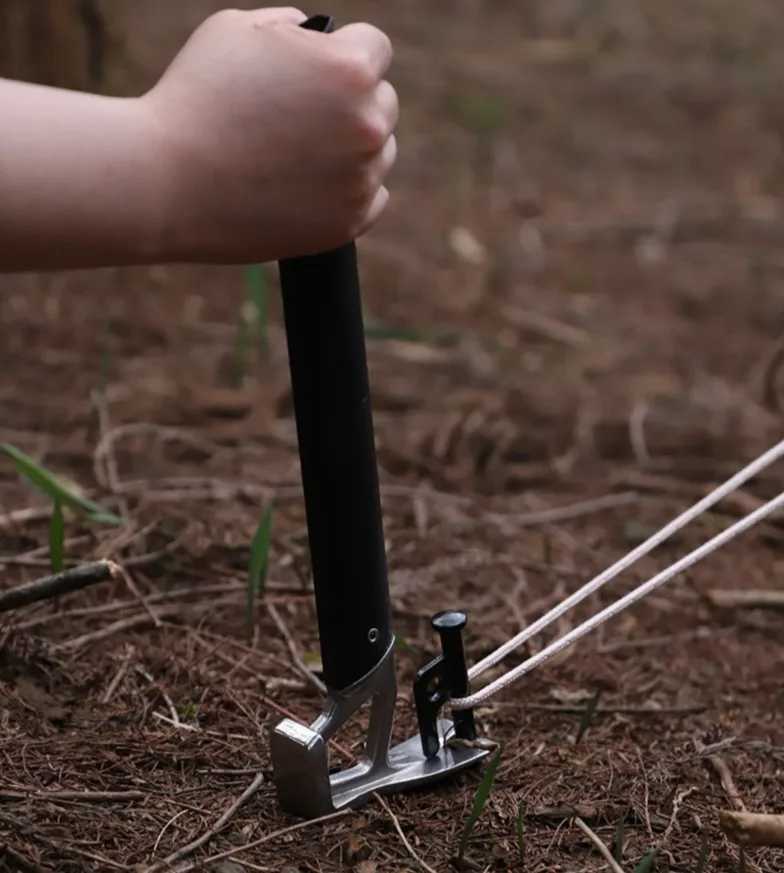 Outdoor Aluminum Hammer Ultralight Portable with Stake Puller Outdoor Camping Hammer Tent Household Nail Pulling Hammer J251121