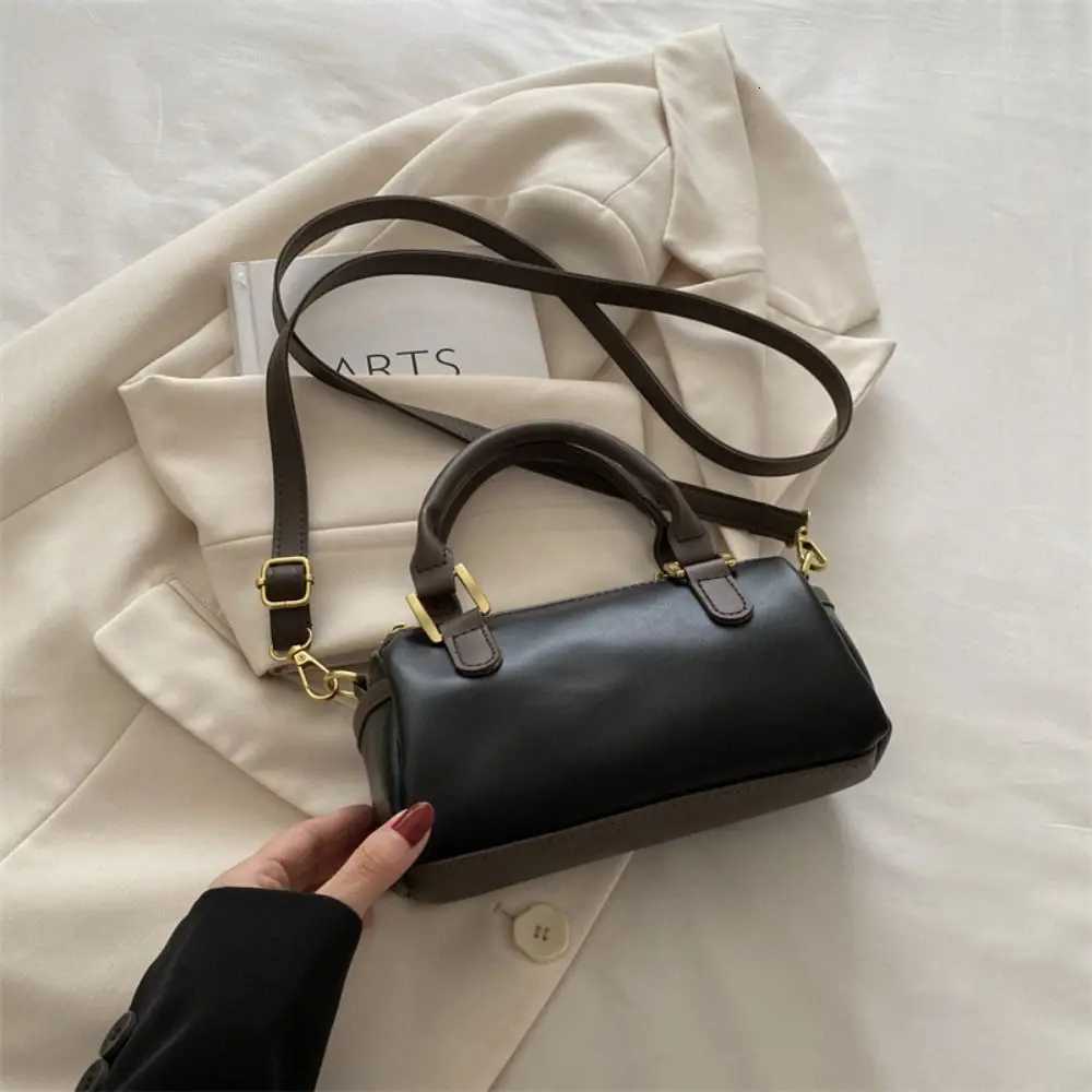 Designer Vintage French Style Bowling Bag Elegant PU Leather Bost Shoder Bag Large Capacity Cute Wen Handbags Work Y251120