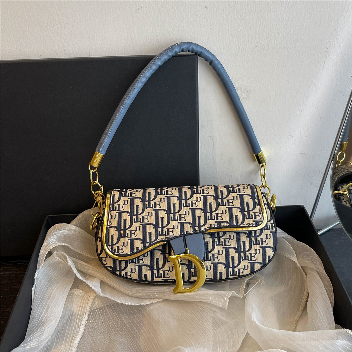 Cross-border Luxury Bag Saddle Bag For Women New Fashionable Designer Bag Versatile High-end Underarm Bag With Lettering Single Shoulder Crossbody Bag