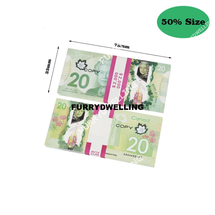 Prop Canadian Game Copy Money Dwe74 DOLLAR CAD NKNOTES PAPER Training Fake Bills MOVIE PROPS