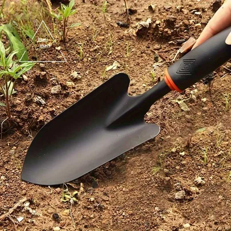 XMSJ Durable Metal Gardening Shovel with Ergonomic Black Handle Orange Accents Perfect for Planting Flowers Vegetables J251121