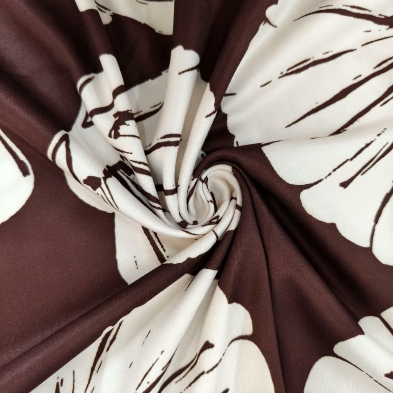 Women's Plus Size Shell Print Milk Silk Slip Dress Dark Brown Beach Vacation Dress-YL25327