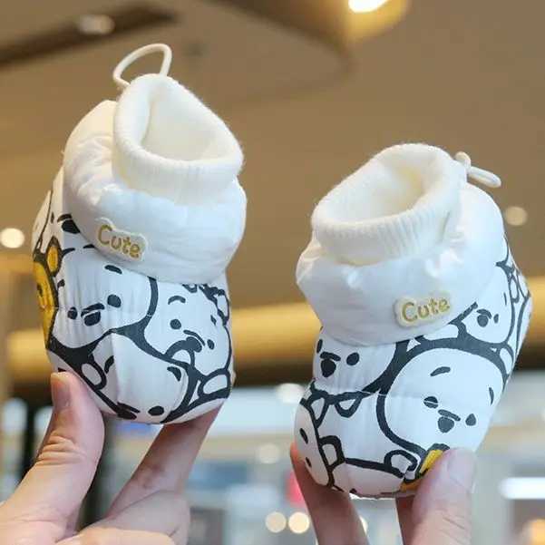 Winter Baby Cotton Boots with Fleece Lining Thickened Cartoon Soft Sole AntiSlip Warm Toddler Shoes Cute Baby Walking Boots C251008