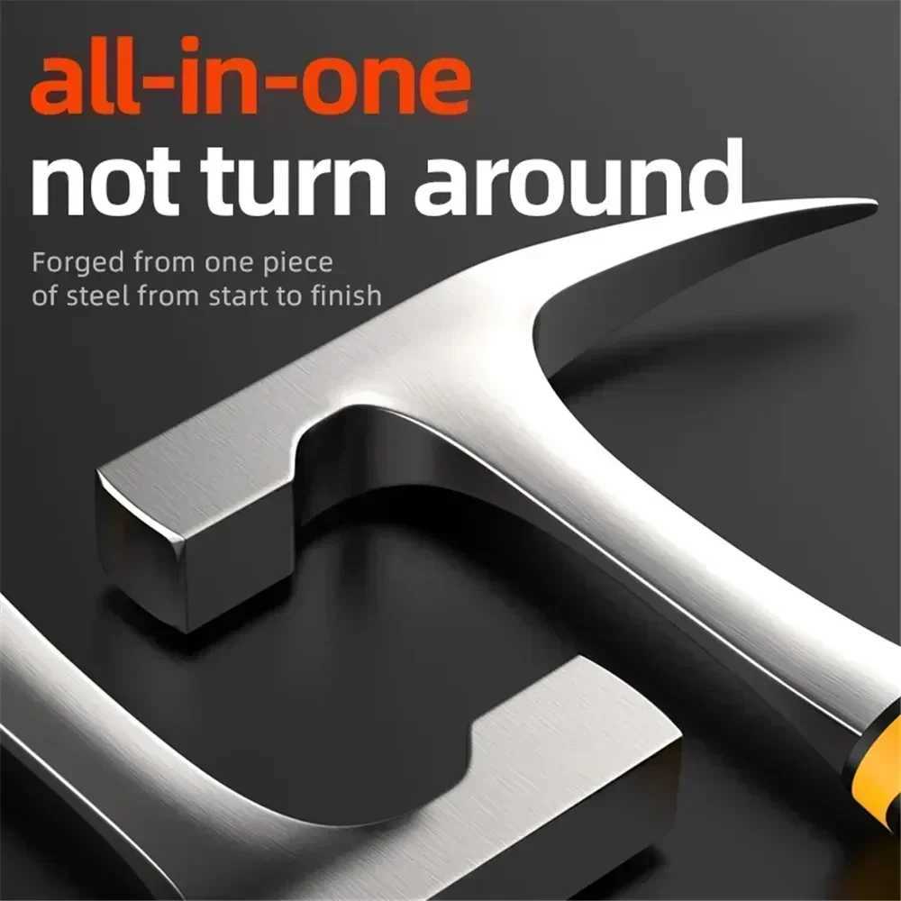 High Carbon Steel Professional Hand Tool Camping Geological Hammer Integrated Forging Claw Hammer Multifunctional Tools J251121
