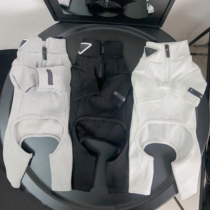 Designer Dogs Clothes Luxury Dog Bodysuit with Classic Triangle Logo Fashion Four legged Clothes Dog Autumn and Winter Warm Clothing, Multiple Colors Available Y389