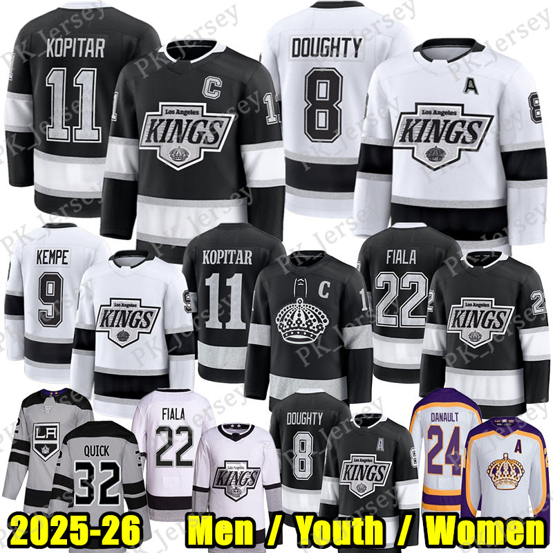 #11 Anze Kopitar hockey jersey #8 Drew Doughty LA KingSS jersey Kevin Fiala Adrian Kempe Quinton Byfield Phillip Danault Perry Wayne Gretzky Andrei Kuzmenko jersey