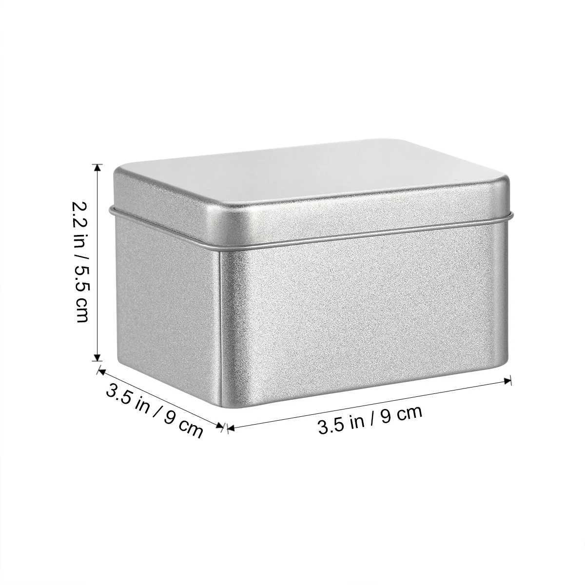 Square 90X90X55Mm Silver Metal Empty Tin For Tea Spices Storage Organizing Gift Wedding Favors Kitchen Organizer Square Empty C251008