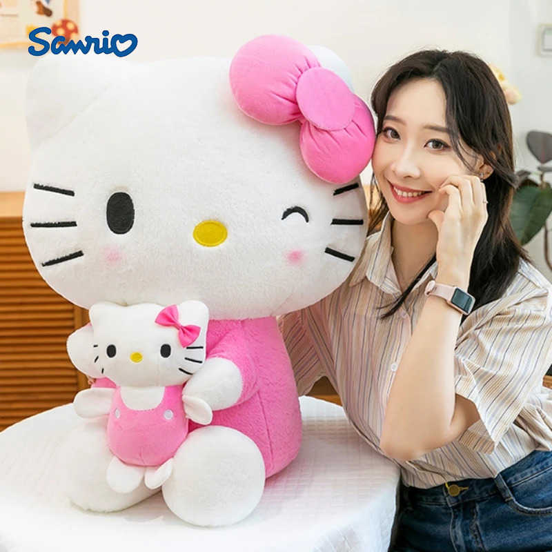 Sanrio 70cm Cartoon Hello Kitty Plush Toy Kawaii Big Size KT Cat Plushies Soft Stuffed Doll Cute Girl Sleeping Pillow Kids Gift H251122