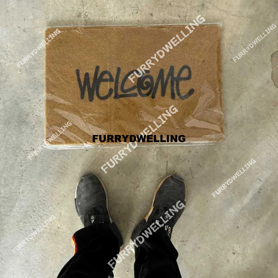 Stu Ssy Dwe74 Welcome Entrance Hall Rectangular Printing Anti Slip Floor Front Door Mat Outdoor Carpet Bedroom Kit T240829