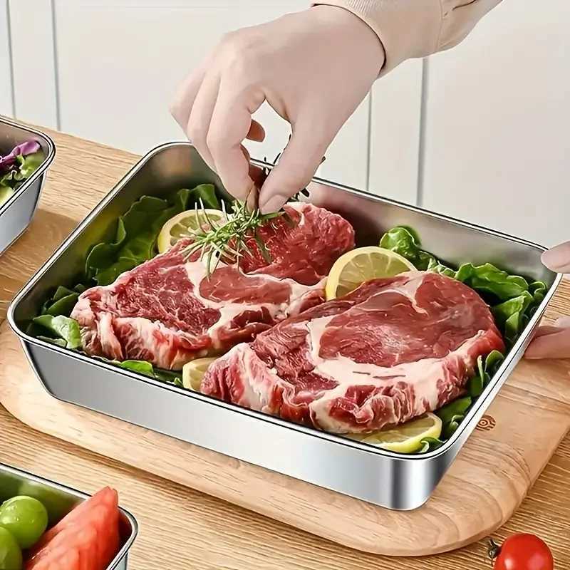 Stainless Steel Food Storage Container Set Stackable Container with Sealed Lids for Meal Preparation and Kitchen Organization C251008