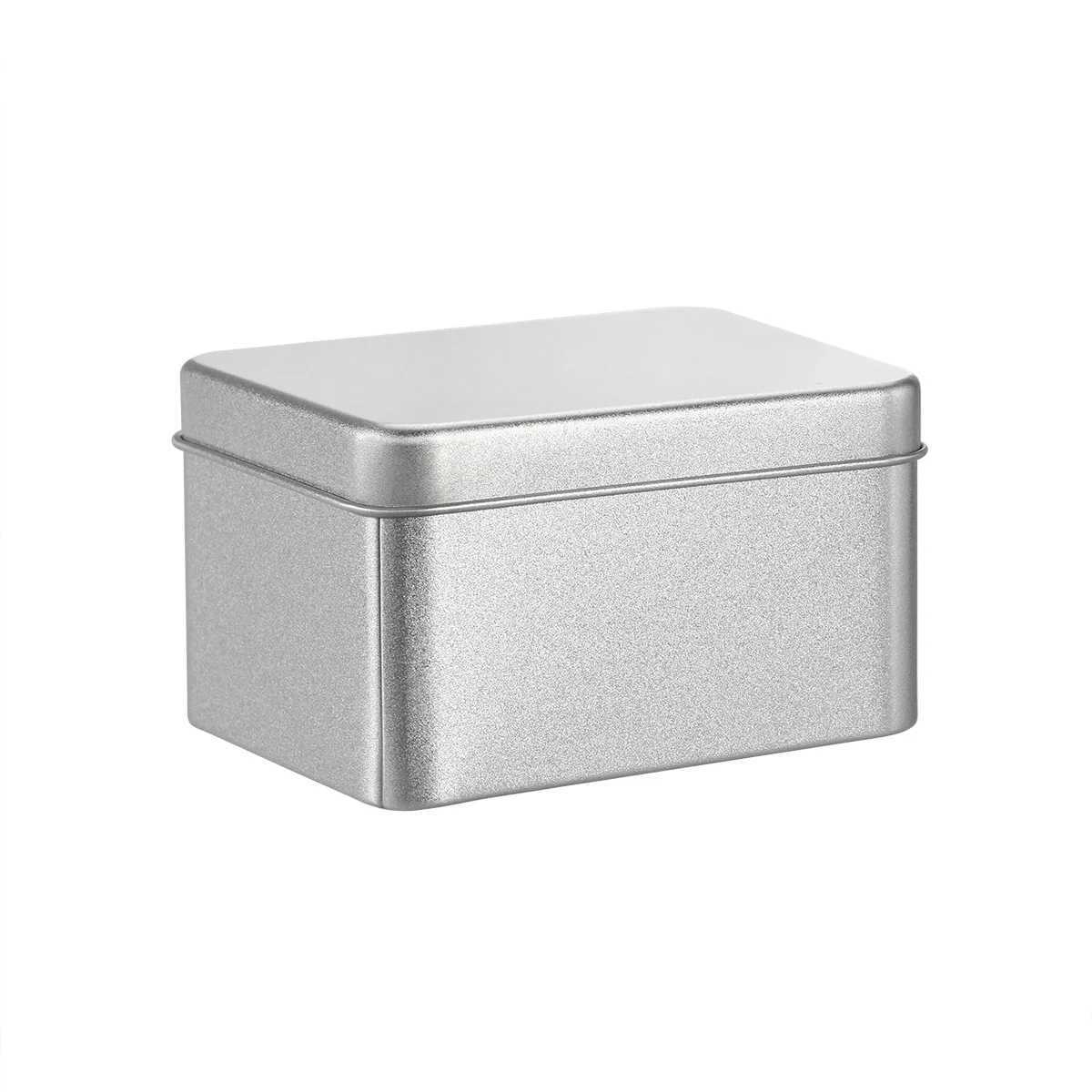 Square 90X90X55Mm Silver Metal Empty Tin For Tea Spices Storage Organizing Gift Wedding Favors Kitchen Organizer Square Empty C251008