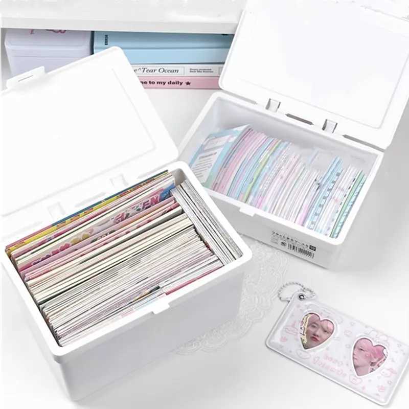 White Storage Box Stackable Sundries Storage Organizer With Cover Dustproof Stationery Storage Case Home Organization Holder C251008