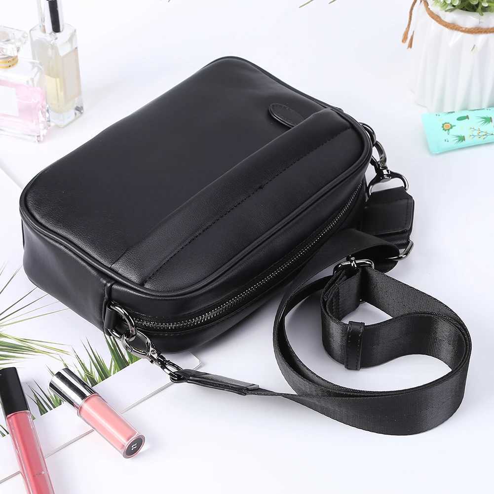 Luxury Business Shoulder Bag for Men Design Plaid PU Leather Messenger Bag Crossbody Bag Casual Zipper Small Square Sling BagT251007