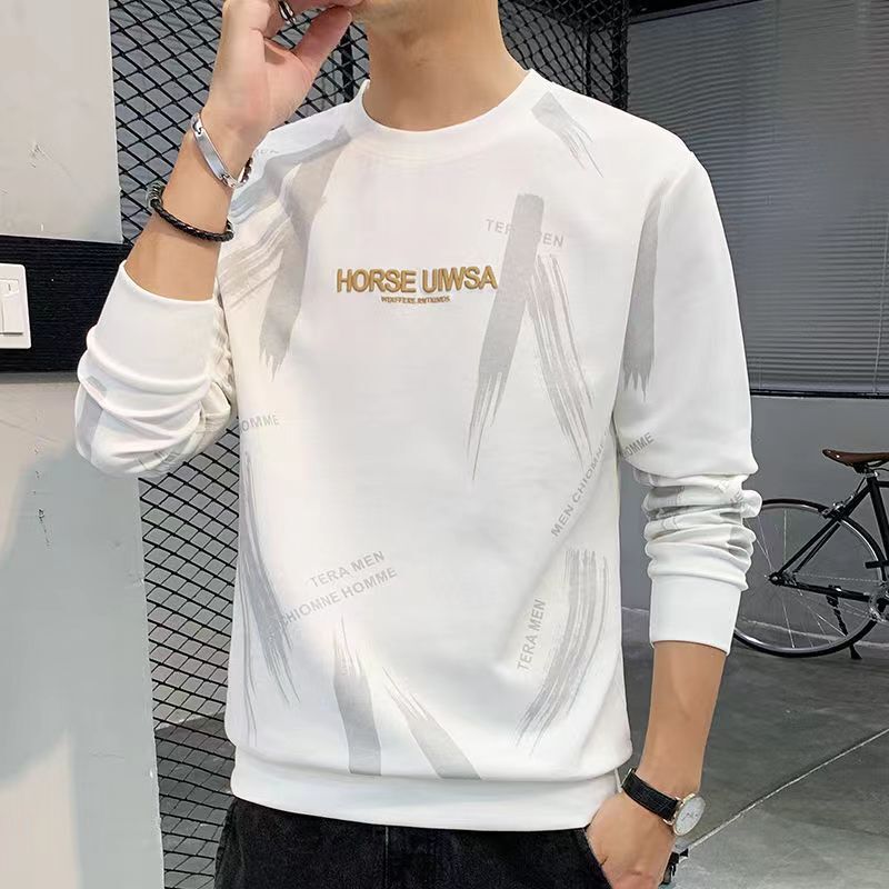 Men's Sweatshirt New Spring Autumn Long Sleeve T-shirt Loose Pullover Crew Neck Designer Shirt Polo Base Shirt Designer Hoodie Trendy Youth Printed Top