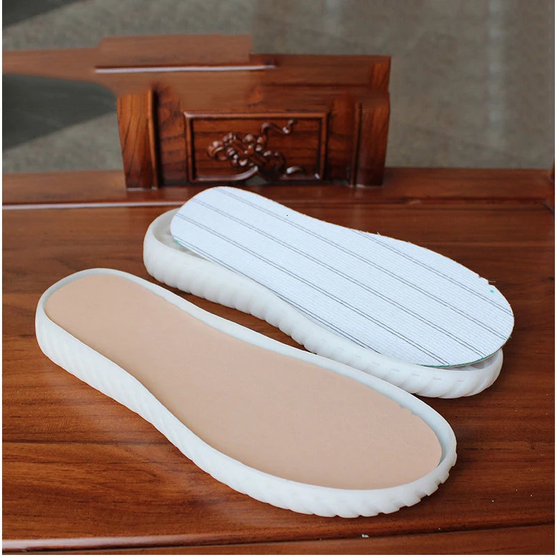 Rubber soles autumn winter hooks soles transparent crystal shoes nonslip tendon bottom handknitted woolen slippers sandals 251008