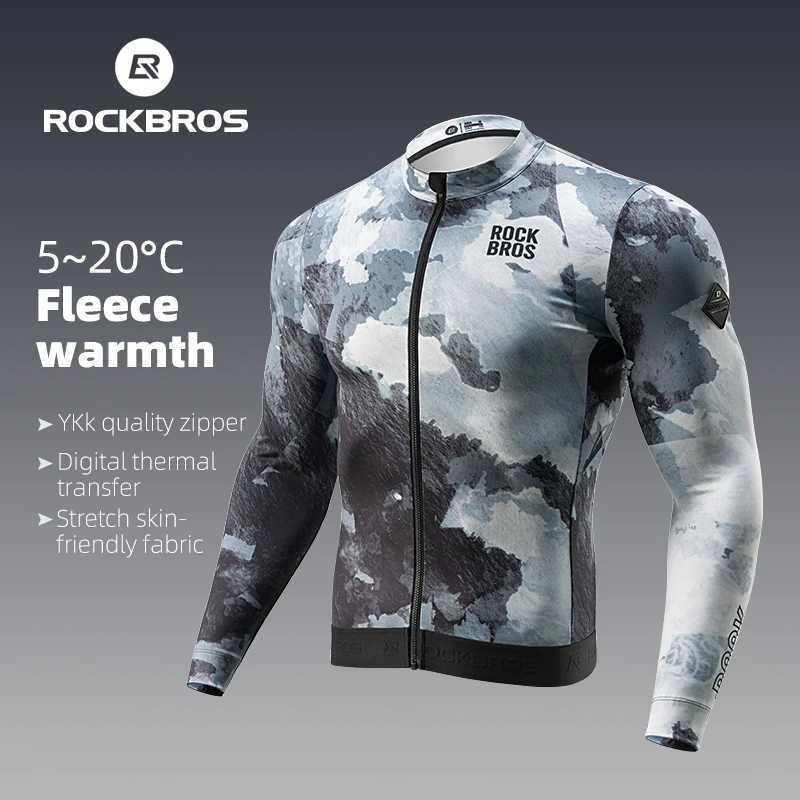 ROCKBROS Cycling Jersey Long Sleeve Fleece Warmth Comfortable Autumn Winter Bike Clothing with YKK zipper Outdoor Sports Coat J251008