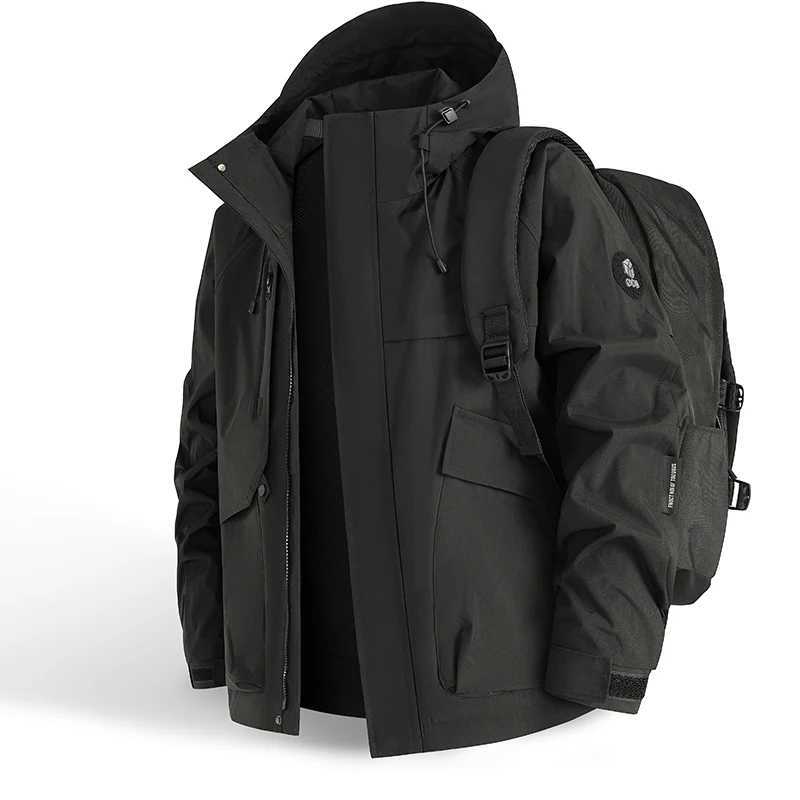 New Mens Mountaineering Jacket Windproof Waterproof Hiking Jackets for Men Fashion Hip Hop Design Casual Oversize Outdoors Coat J251008