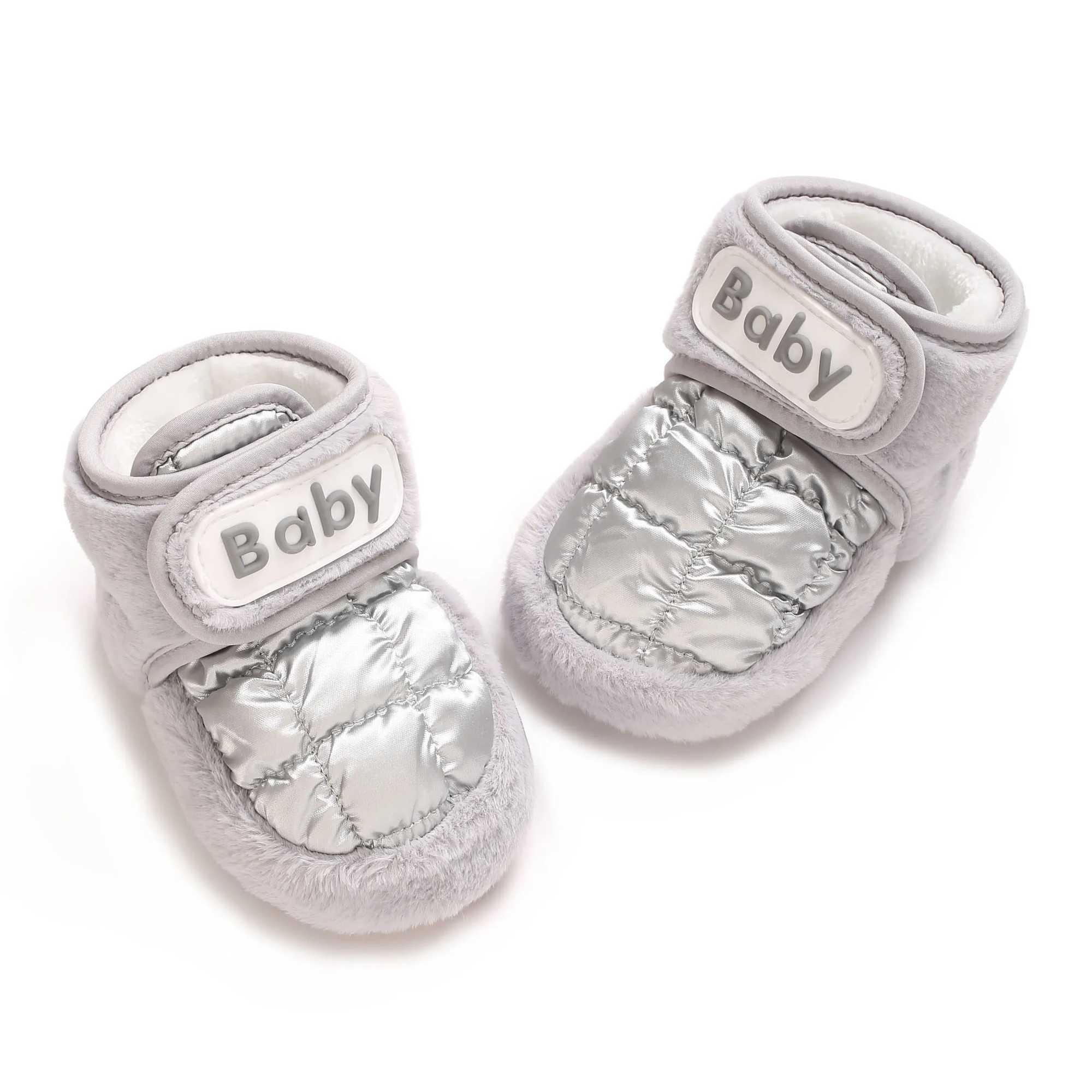 Autumn and Winter Plush Thick Baby Shoes Baby Warm Shoes and For 612 Months Soft Soled Walking Shoes Anti Slip Shoes C251008