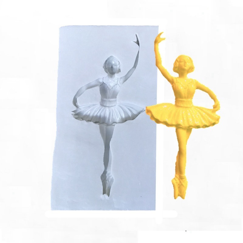 Little Swan Ballet Girl Silicone Fondant Cake Mold Chocolate Mold Soap Mold Baking Tool Decoration