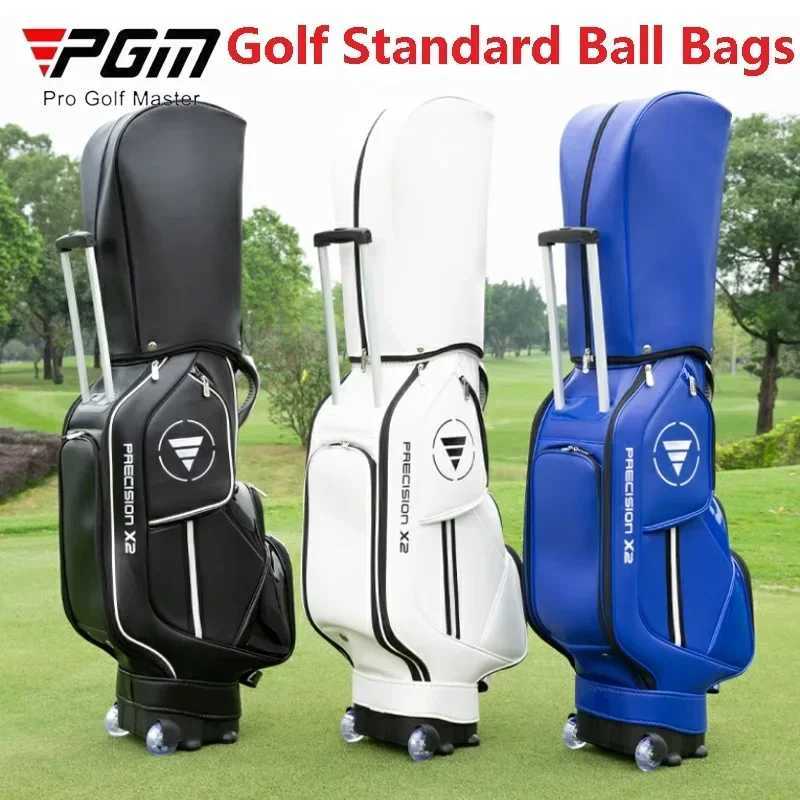 PGM Tie Rod Golf Standard Ball Bags Waterproof PU Stand Bags with Wheel Portable MultiFunctional Golf Package Can Put 13 Clubs J251008