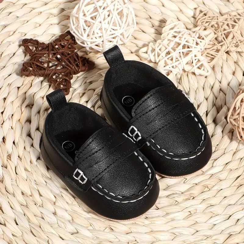 Casual Solid Color Slip On Low Top Loafer Shoes For Baby Boys Lightweight Comfortable Non Slip Flat Shoes For Indoor Outdoor C251008
