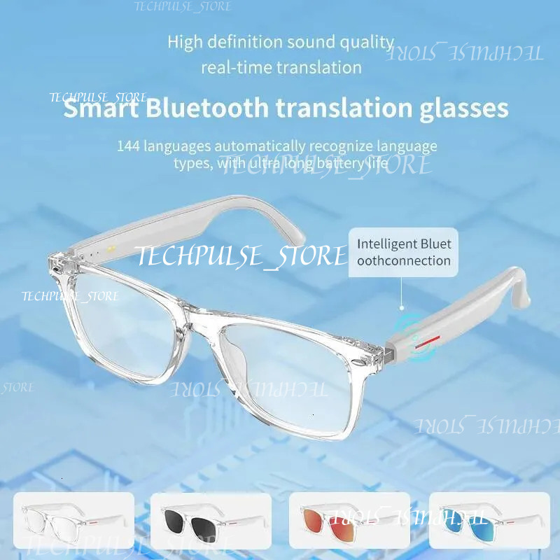 Smart AI Glasses 100+ Languages Real-Time Translation Bluetooth Sunglasses Earphones Voice tech73 Assistant Call Music