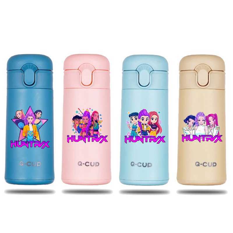 450ml Kpop Demon Hunters Glass Bottle for Boys Girls Anime Cartoon Fashion Cups Students Portable Simple Sports Water Cup Gifts C251008